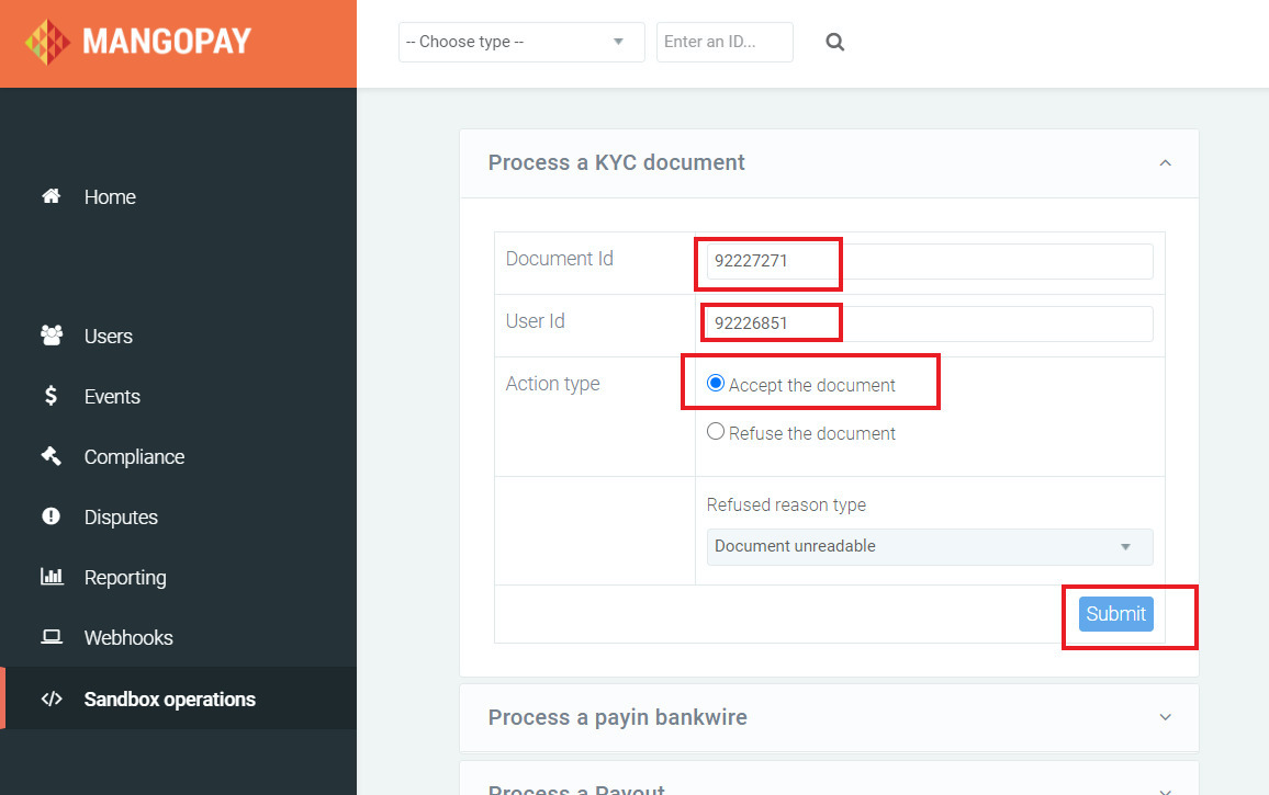 click on kyc tab